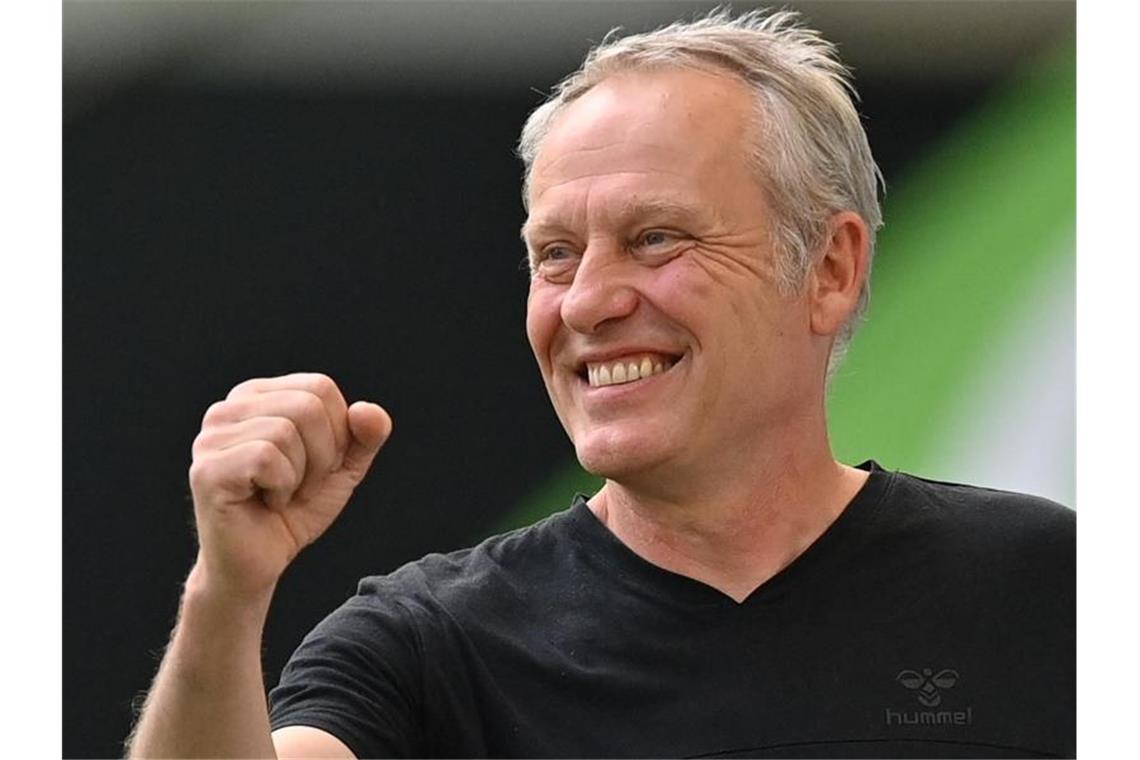 Freiburgs Trainer Christian Streich. Foto: Sascha Steinbach/epa Pool/dpa/Archivbild