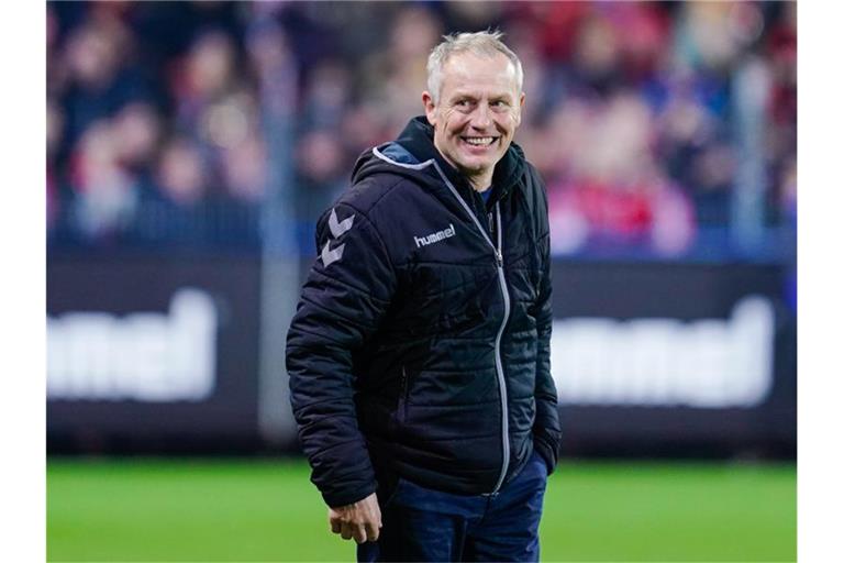 Freiburgs Trainer Christian Streich. Foto: Uwe Anspach/dpa/Archivbild