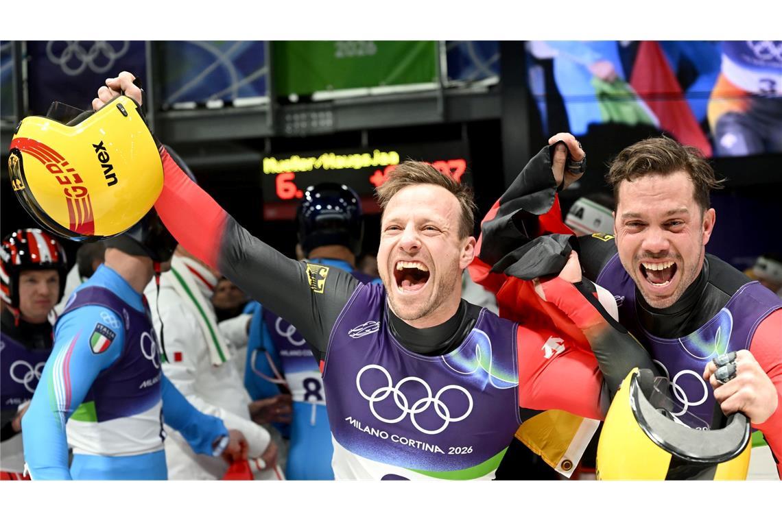 Freuen sich über Platz drei: Tobias Wendl und Tobias Arlt