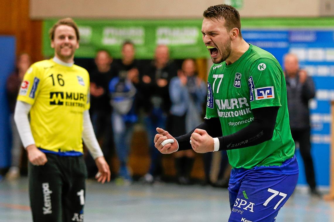 „Vorfreude lässt sich nicht in Worte fassen“ Freut sich riesig, dass es in zweieinhalb Wochen wieder wettkampfmäßig losgeht: Tim Düren. DerZweimetermann mit zentraler Rolle in der Abwehr kämpft mit dem Handball-Drittligisten HC Oppenweiler/Backnang im April und Mai um den Aufstieg in die Zweite Bundesliga. Foto: A. Becher