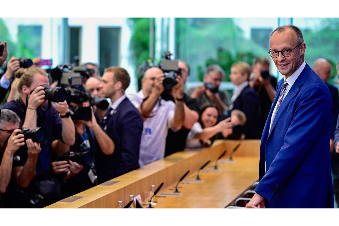 Friedrich Merz bei der Bundespressekonferenz