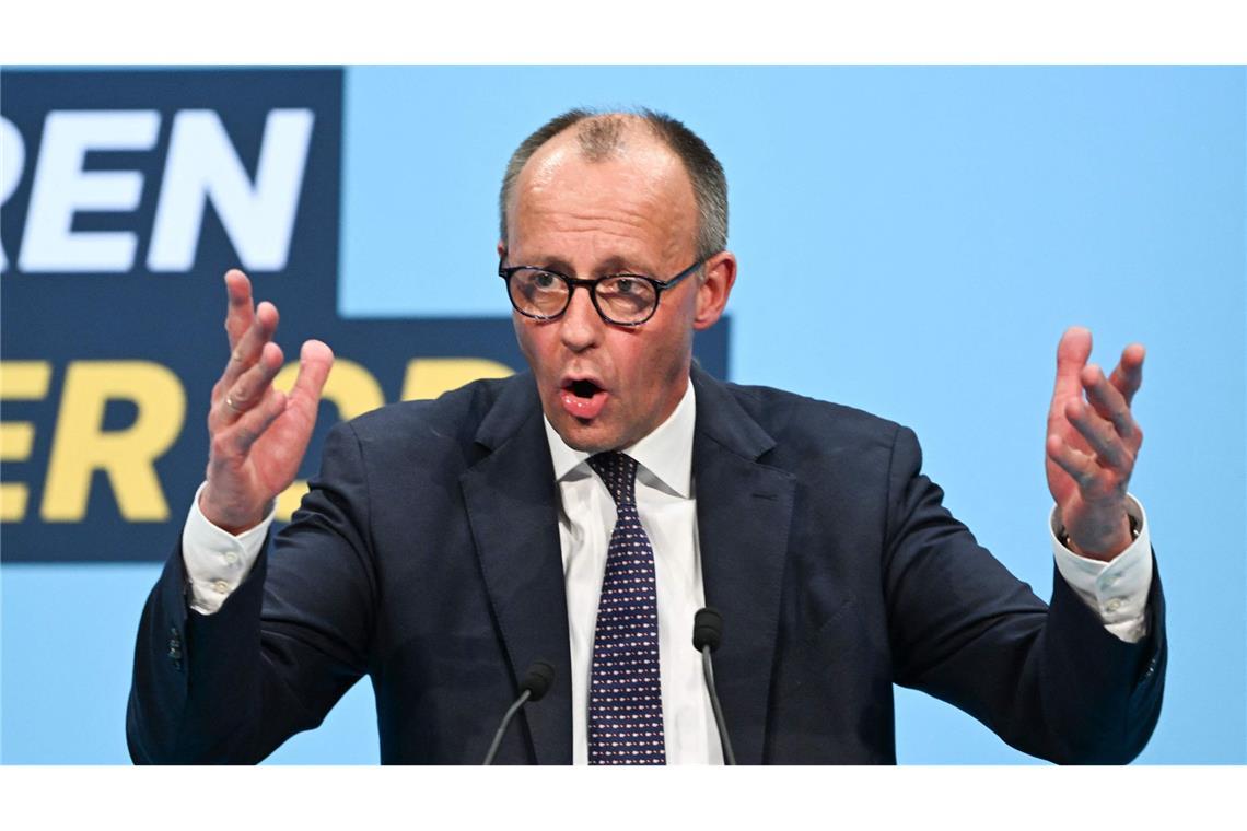 Friedrich Merz bei einem Wahlkampfauftritt vor der LAndtagswahl. (Archivbild)