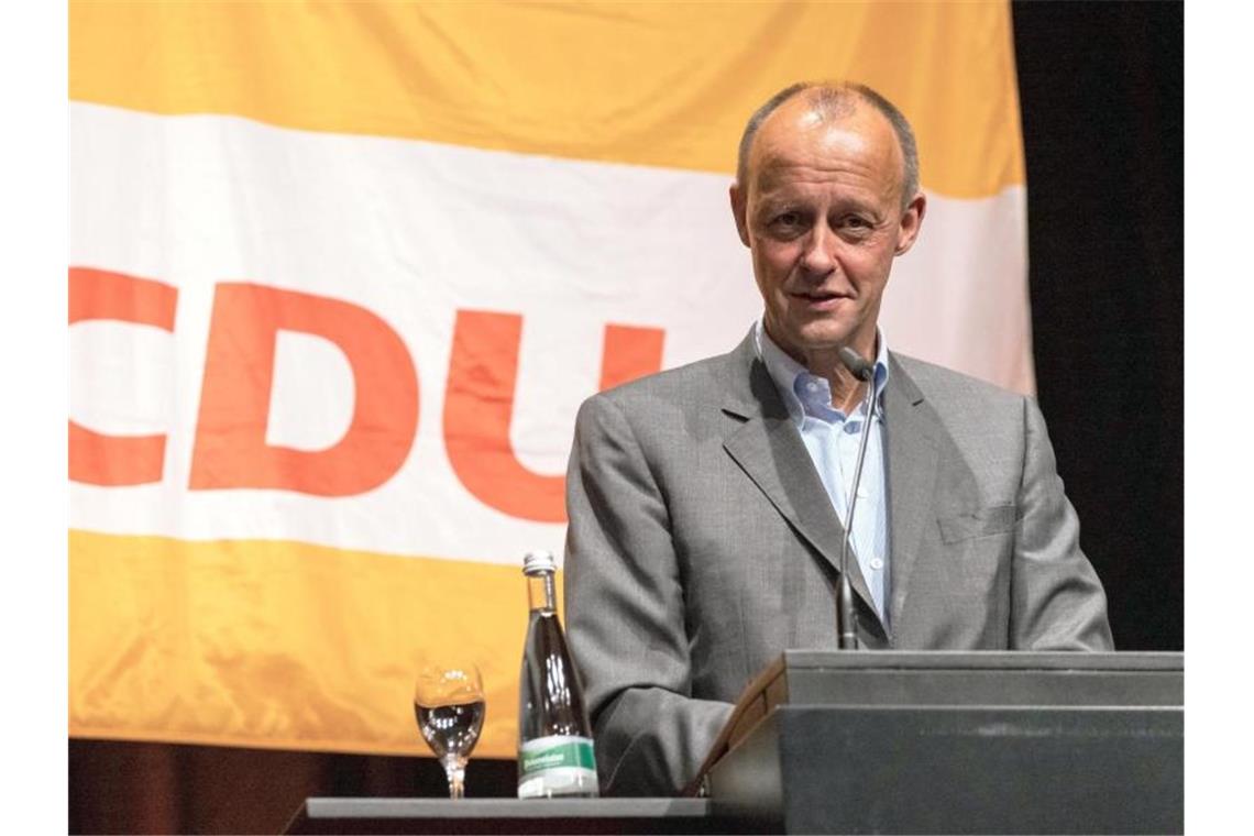 Friedrich Merz (CDU) spricht. Foto: Philipp von Ditfurth/dpa