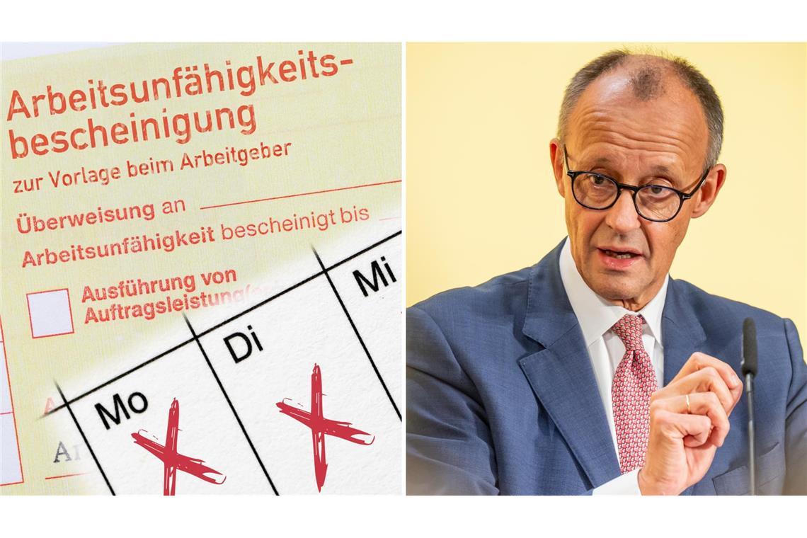 Friedrich Merz ist offenbar nicht begeistert, wie oft sich Arbeitnehmer in Deutschland krank schreiben lassen.