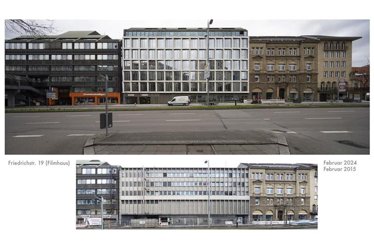 Friedrichstraße 19 (Filmhaus): Fotos von Bauten vor dem Abriss – und den Nachfolgern sind in der neuen Schau in der Architekturgalerie Stuttgart zu sehen.
