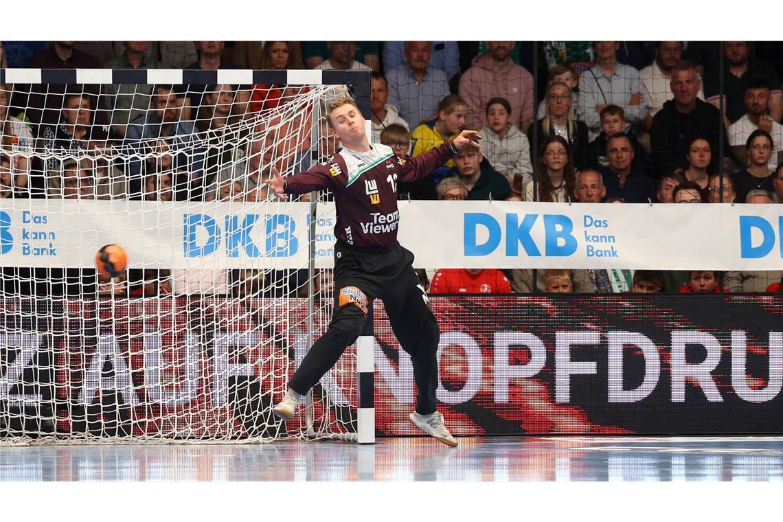 Frisch-Auf-Keeper Kristian Saeveras hielt in der ersten Halbzeit sehr gut, darunter auch zwei Siebenmeter.