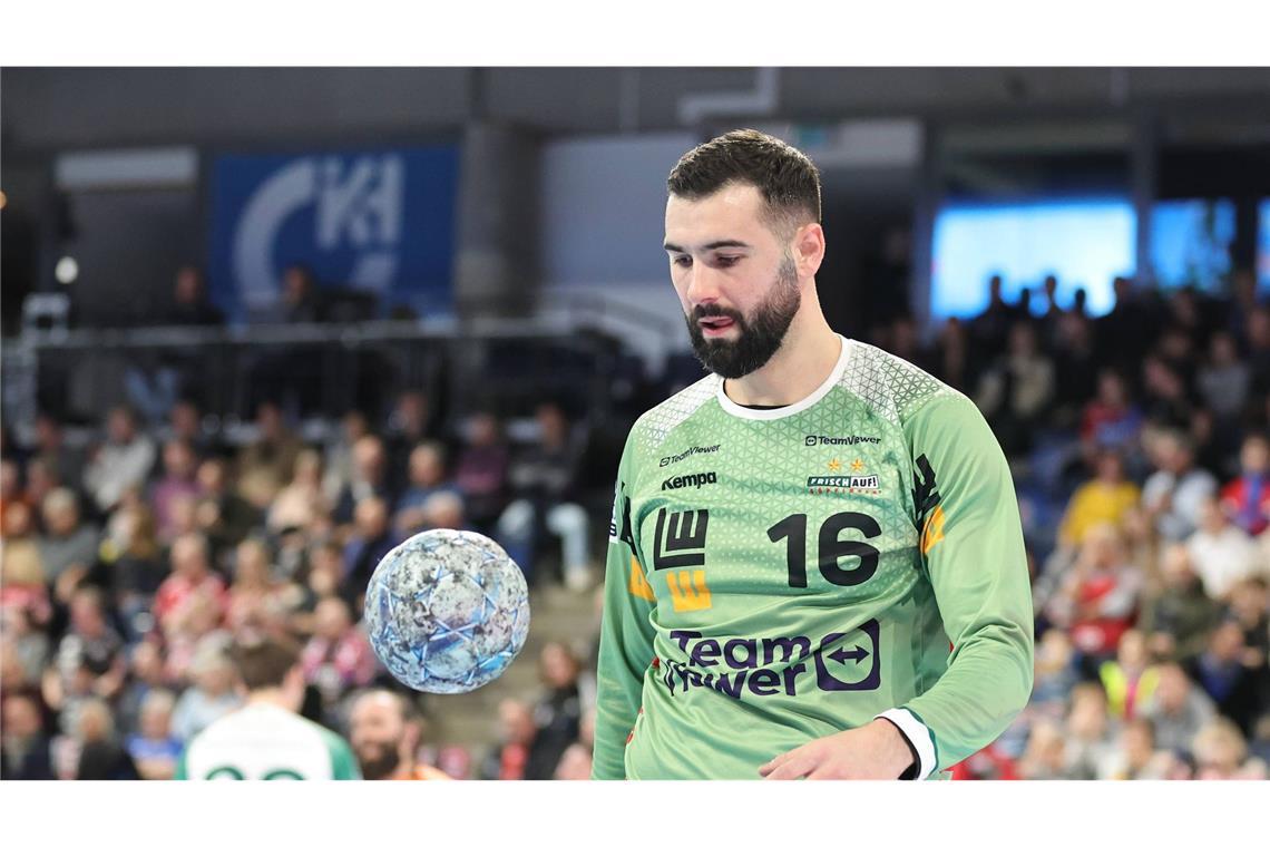 Ohne kühlen Kopf in der Crunchtime Frisch-Auf-Torwart Tibor Ivanisevic hielt nicht schlecht, aber nicht gut genug.