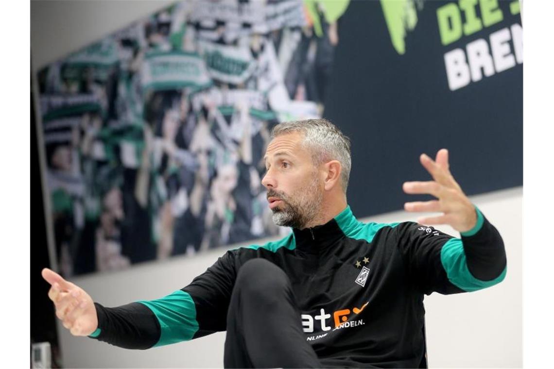 Gladbach-Coach Rose: „Jedes Spiel wird eine Herausforderung“ Führte Borussia Mönchengladbach in seinem ersten Jahr gleich in die Königsklasse: Trainer Marco Rose. Foto: Roland Weihrauch/dpa