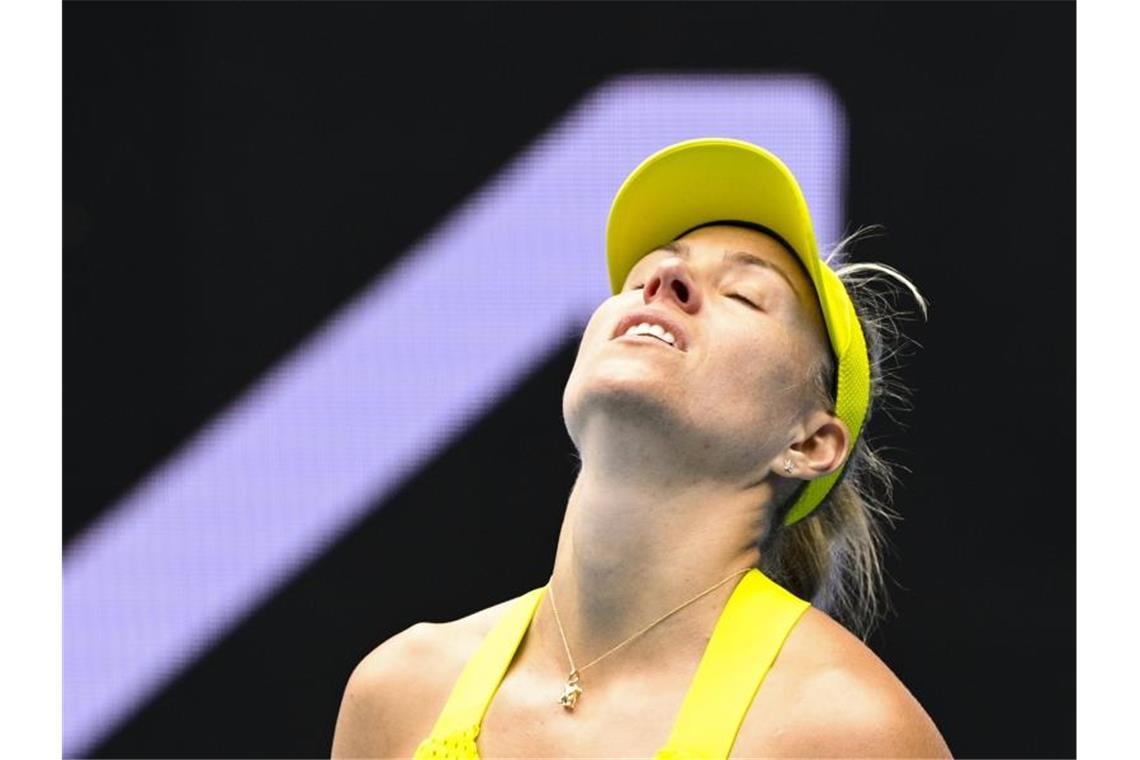„Viele Fehler gemacht“ - Erstrunden-Aus für Kerber in Dubai Führte im letzten Satz schon 4:1 und verlor noch: Angelique Kerber. Foto: Dean Lewins/AAP/dpa