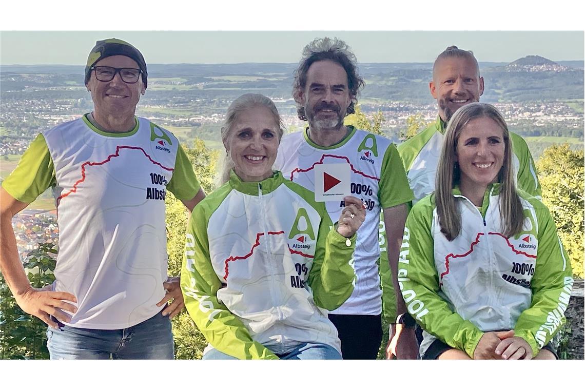 Fünf Ultraläufer wollen den 360 Kilometer langen Albsteig meistern (v.l.n.r.): Karlheinz Dravec, Andrea Ellesser, Andreas Bulling, Manuel Schmied und Melanie Bernardino Rodrigo.