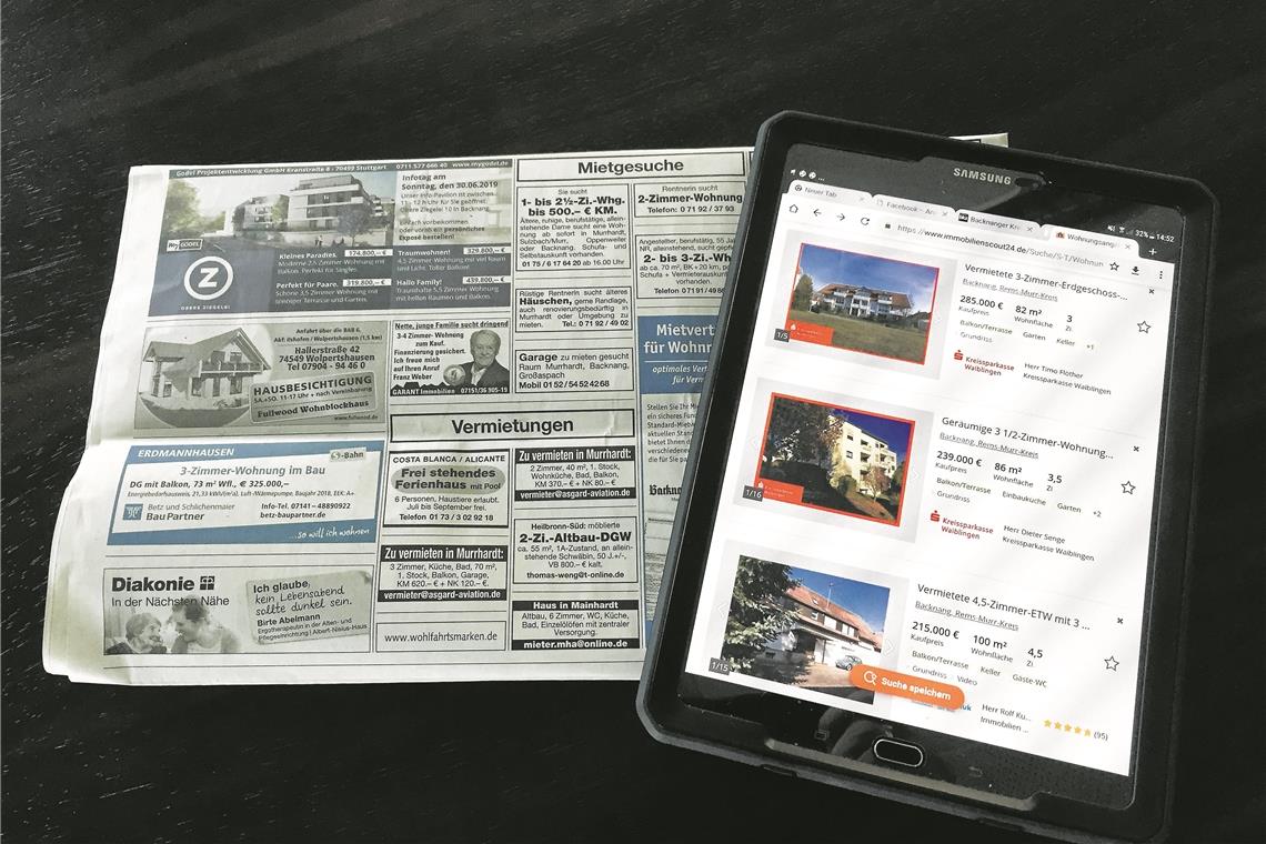 Immobilien-Preisboom schwächt sich ab Für den Wohnmarktbericht der Volksbank wurden Tausende Immobilienangebote in Zeitungen und im Internet ausgewertet. Foto: K. Fritz
