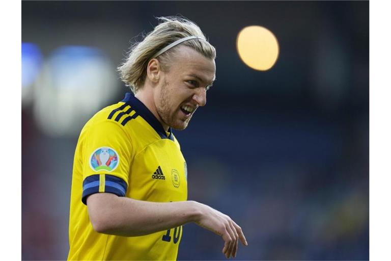 Für Emil Forsberg und Schweden ist die EM beendet. Foto: Petr David Josek/Pool AP/dpa