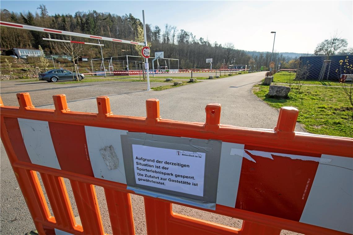 Für gewöhnlich erfreut sich der Sporterlebnispark in Allmersbach großer Beliebtheit – gestern war er wie leer gefegt. Foto: A. Becher