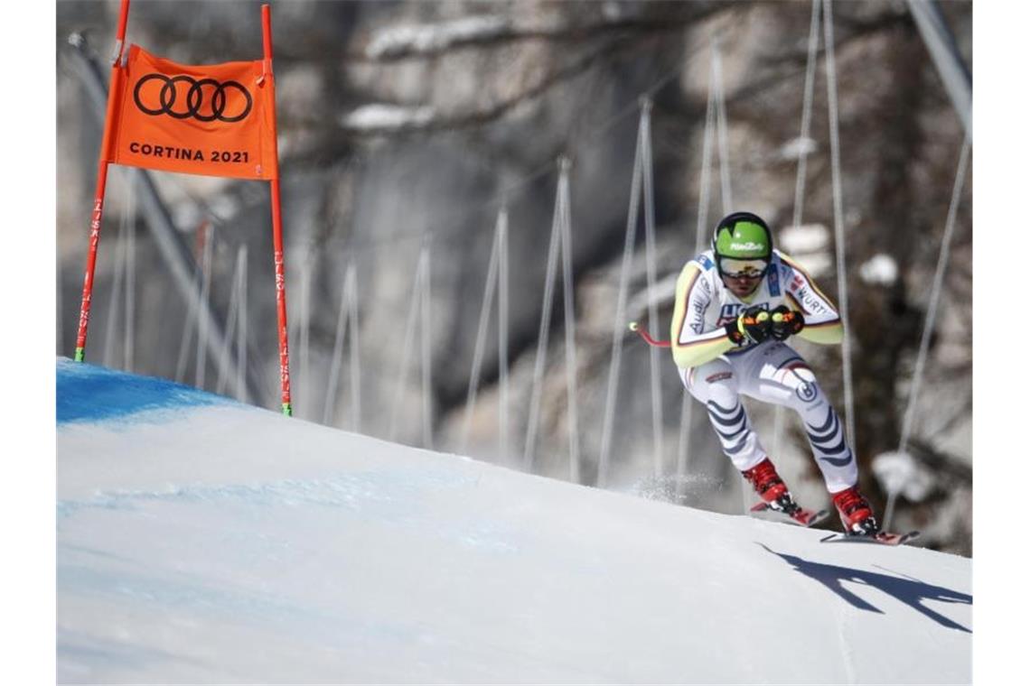 Sander sorgt für nächstes Ski-Märchen: Silber in Abfahrt Fuhr bei der WM-Abfahrt ein sensationelles Rennen: Andreas Sander. Foto: Gabriele Facciotti/AP/dpa