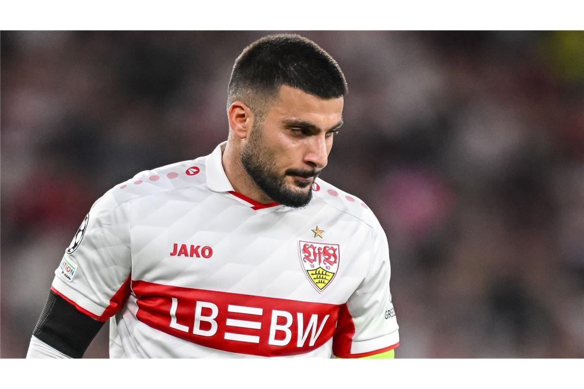 Fußball, Männer: Champions League, VfB Stuttgart - Viking Stavanger, Vorrunde, 1. Spieltag, MHPArena. Deniz Undav (VfB Stuttgart) reagiert im Spiel. (zu dpa: «Bericht: Klopp verzichtet im Angriff auf Undav»)