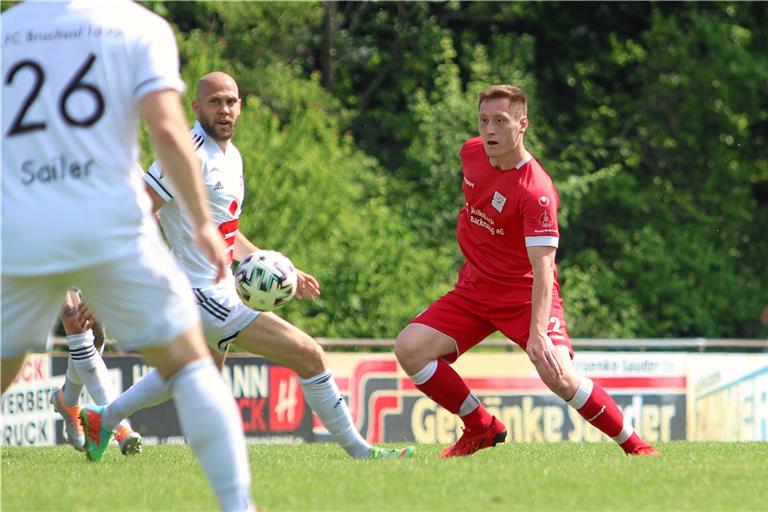 Gaben Bruchsal eindeutig das Nachsehen: Leon Maier und die TSG. 4:1 gewann Backnang und kletterte auf Rang drei. Foto: Alexander Hornauer