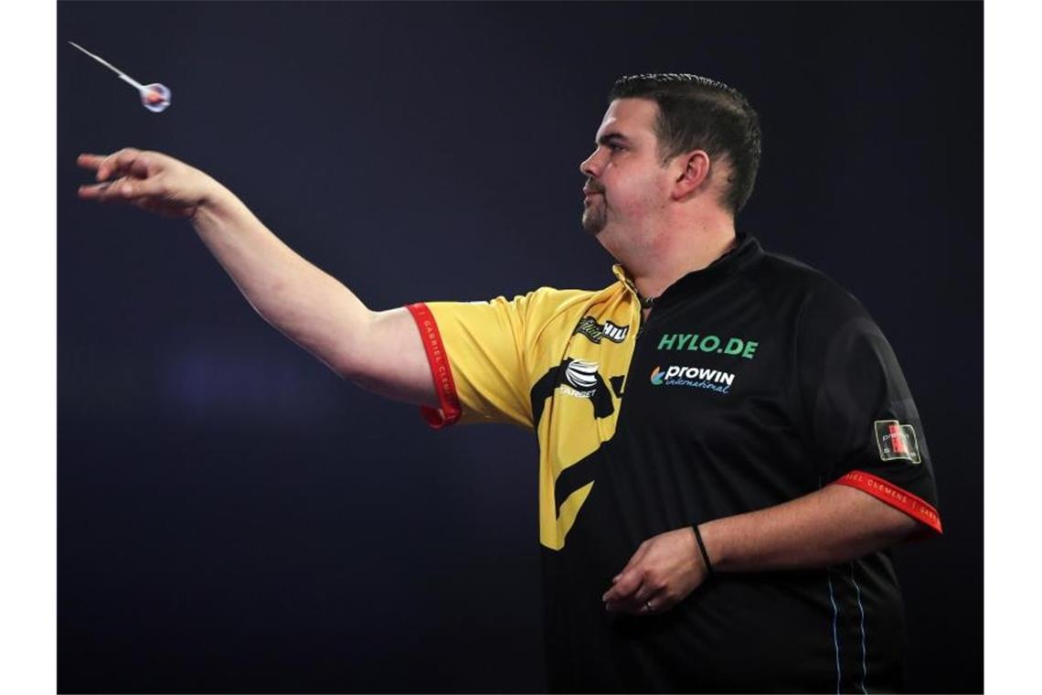 Gabriel Clemens ist bei der Darts-WM ausgeschieden. Foto: Kieran Cleeves/PA Wire/dpa