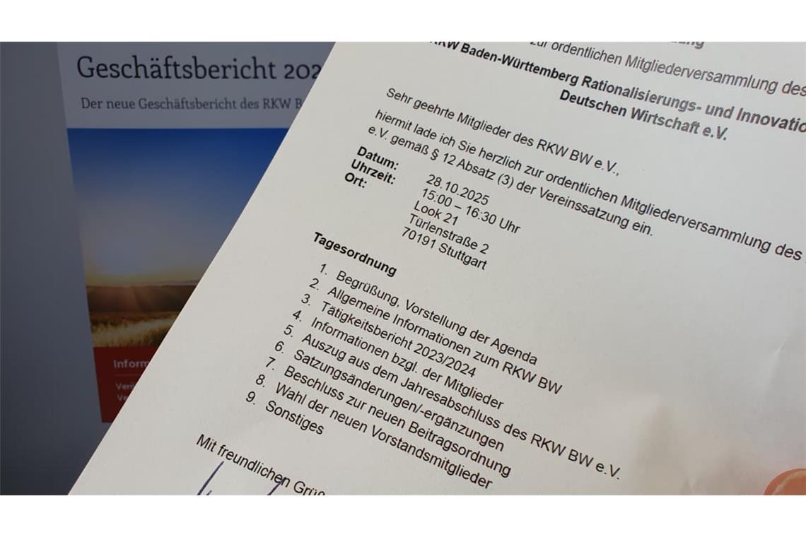 Ganz unscheinbar unter Punkt sieben ist die Beitragserhöhung des RKW angekündigt.