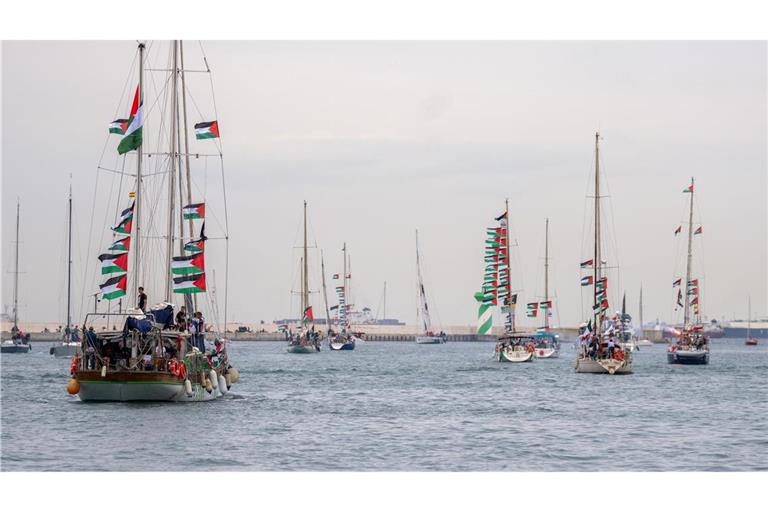 Gaza-Hilfsflotte nach ihrem Aufbruch in Barcelona. (Archivbild)