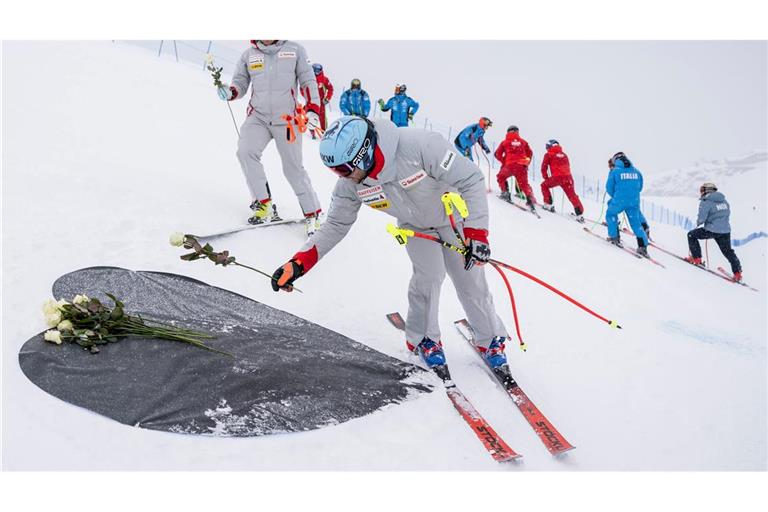 Gedenken an Crans Montana - Training der Männer für Ski-Weltcup