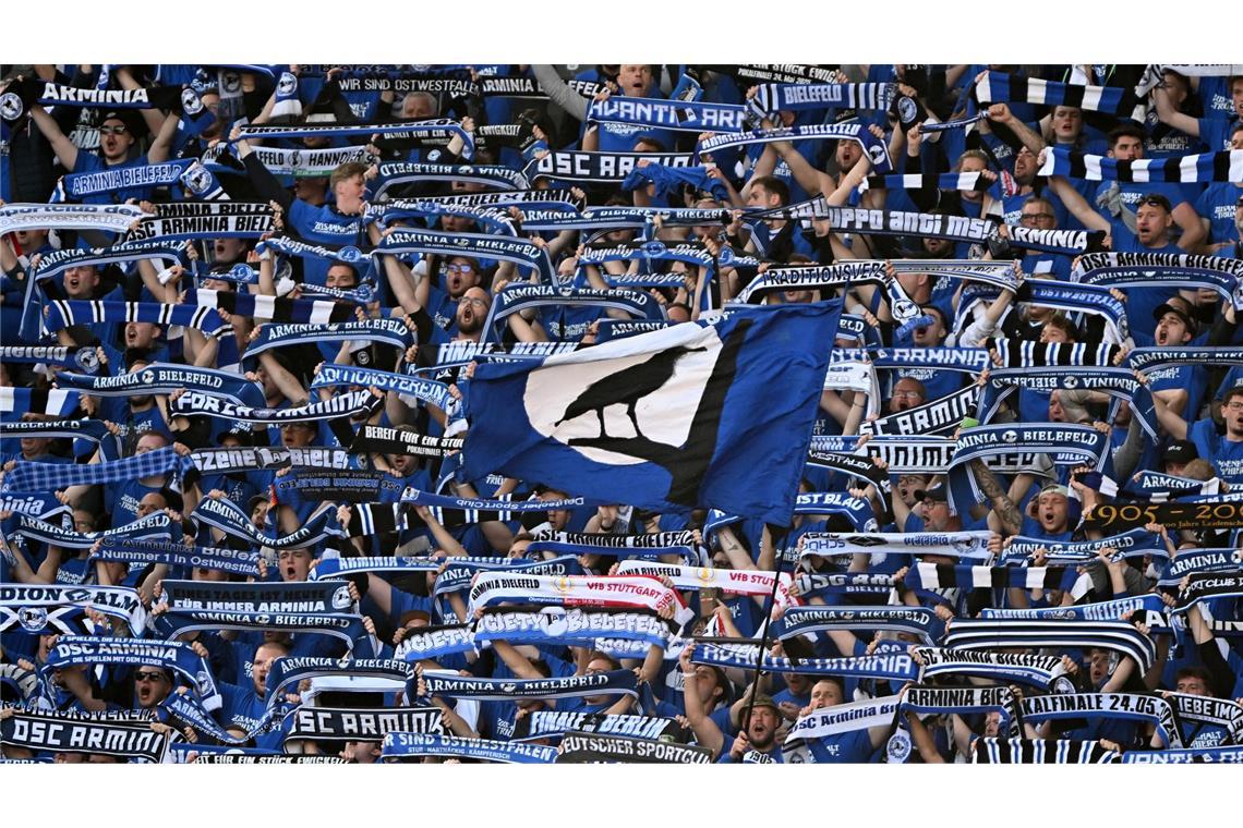 Gefühlt halb Bielefeld hat die Arminia zum Pokalfinale in Berlin begleitet. (Archivbild)