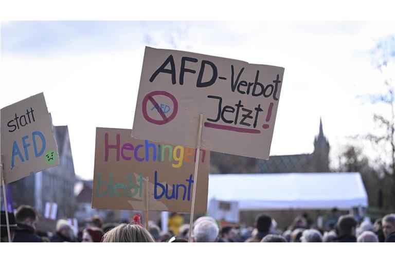 Gegen die AfD-Veranstaltung gab es Proteste. (Archivbild)