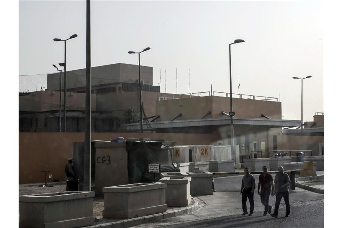 Trump sieht Redebedarf beim Iran Gelände der US-Botschaft in Bagdad. Foto: Michael Kappeler