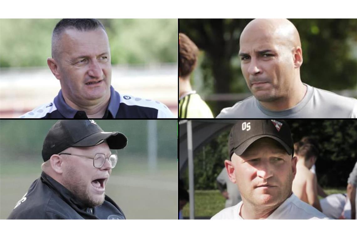 Gelingt die Bestätigung? Oben von links im Uhrzeigersinn: die Trainer Roko Agatic, Ugur Yilmaz, Oliver Stierle und Alexander Schweizer. 