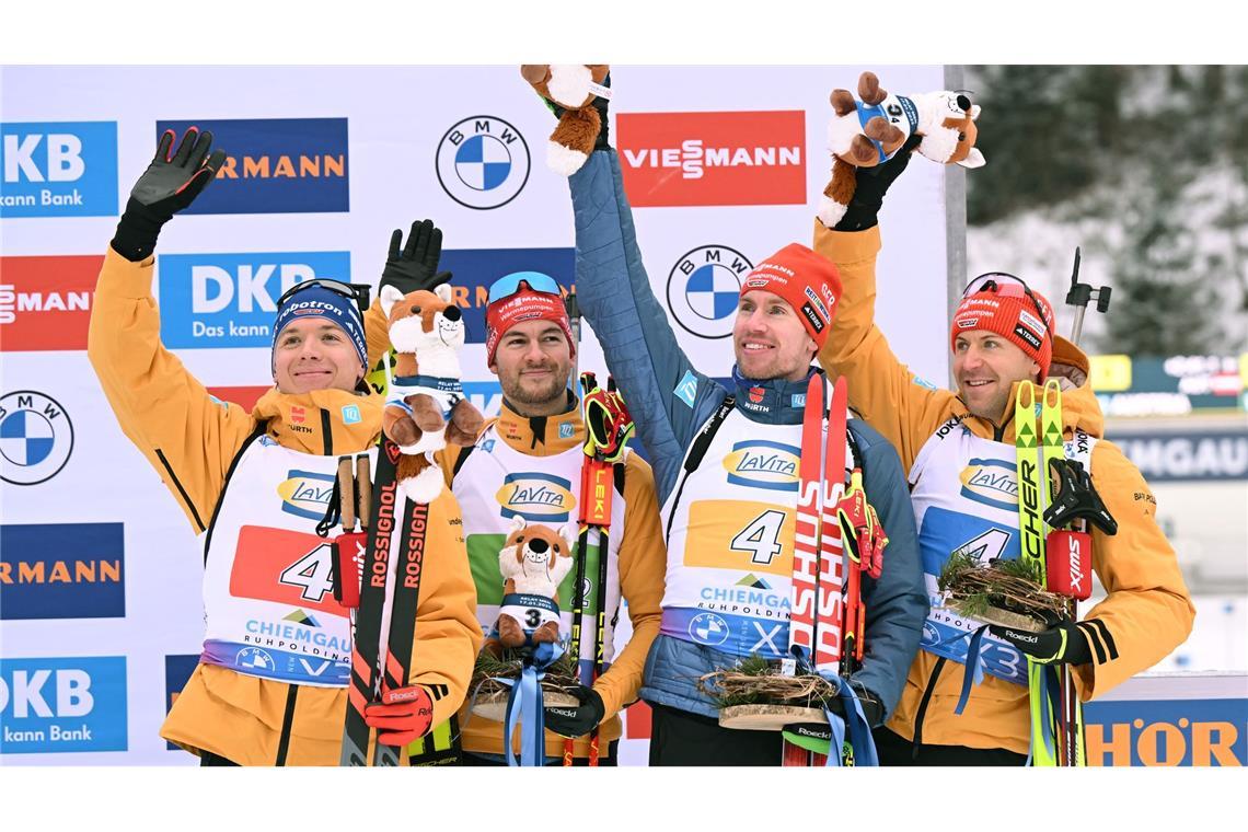 Gemeinsam auf dem Podest und nun Väter: Justus Strelow, Danilo Riethmüller und Johannes Kühn (v.l.). (Archivbild)