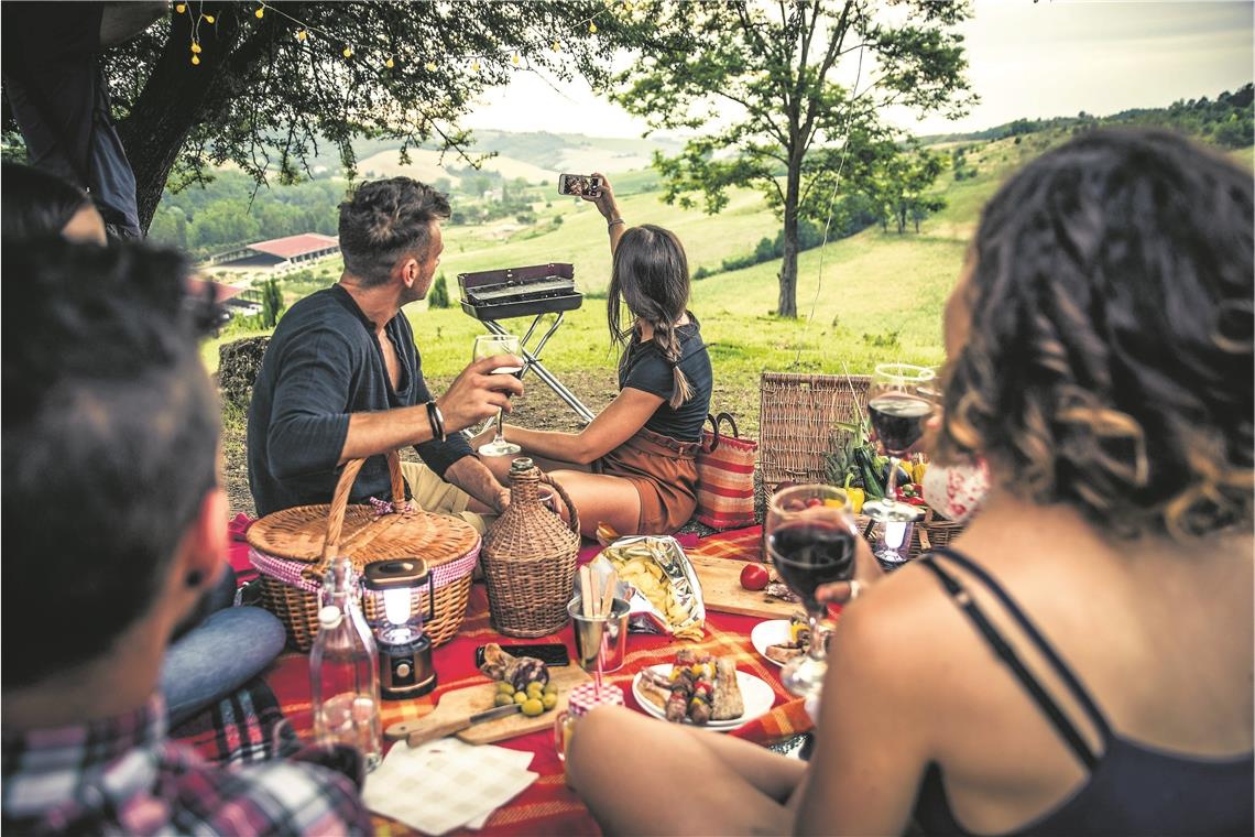 Gemütlich beisammensitzen und leckere Sachen in der Natur genießen: Mit einem Picknick verbinden die Menschen oft etwas Besonderes. Foto: Adobe Stock/oneinchpunch