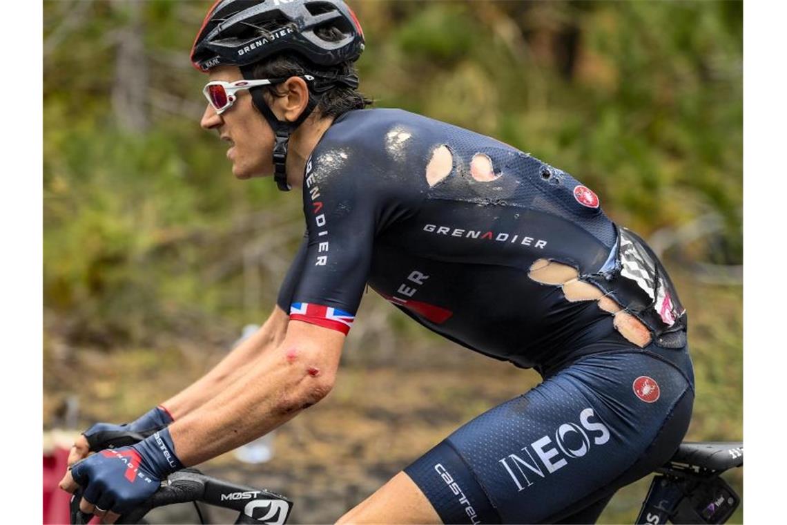 Beckenbruch nach Sturz: Thomas steigt beim Giro aus Geraint Thomas war auf der dritten Etappe des Giro d’Italia gestürzt. Foto: Marco Alpozzi/LaPresse/AP/dpa