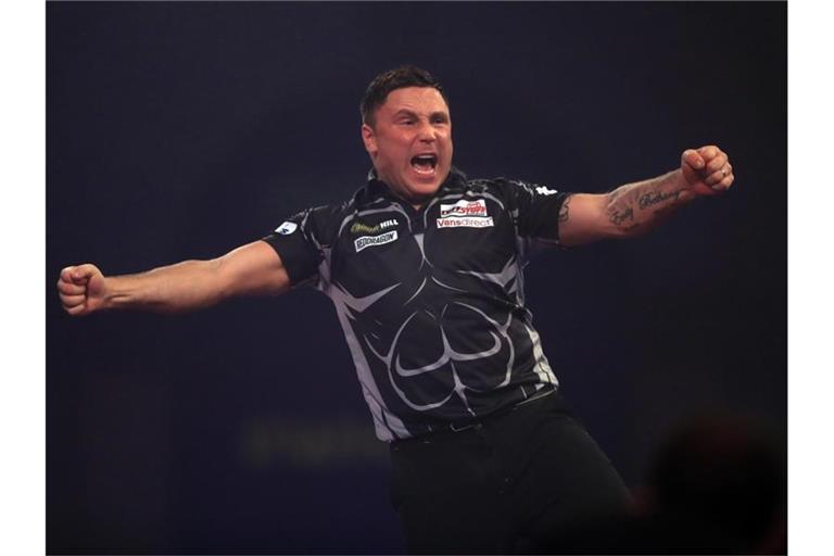 Gerwyn Price steht erstmals im Endspiel der Darts-WM. Foto: Adam Davy/PA Wire/dpa