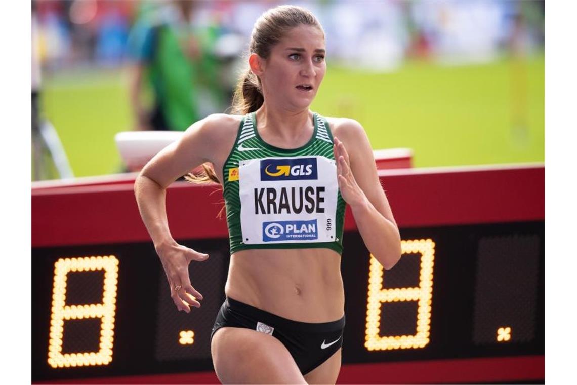 Mihambo gelingt Riesensprung - Glanz durch Klosterhalfen Gesas Felicitas Krause ist zum fünften Mal hintereinander deutsche Meisterin über 3000 Meter Hindernis geworden. Foto: Sven Hoppe