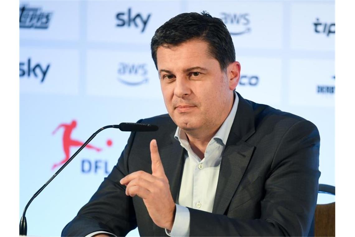 Ohne Fans: Müller bei Geister-Feier traurig, Seifert fleißig Geschäftsführer der DFL: Christian Seifert. Foto: Arne Dedert/dpa