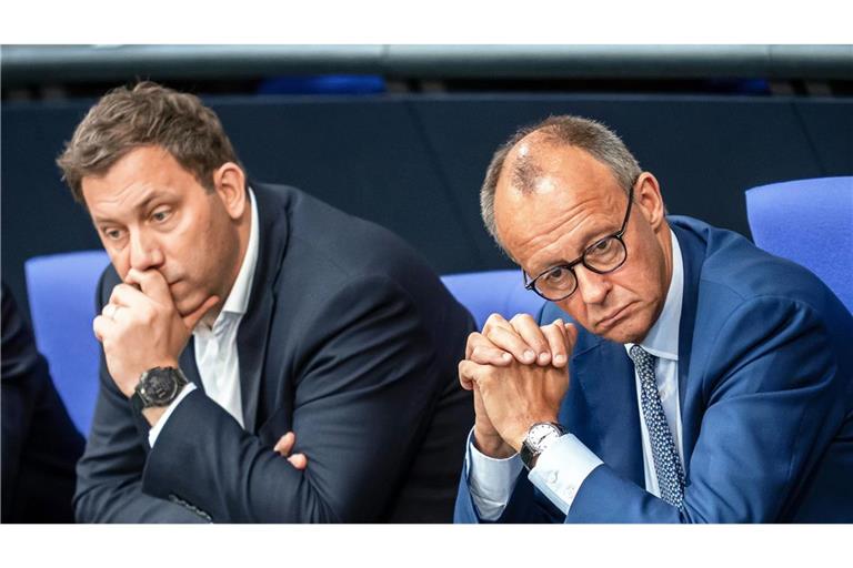 Gesprächsbedarf in Sachen Erbschaftssteuer: SPD-Chef Lars Klingbeil und Bundeskanzler Friedrich Merz (CDU).
