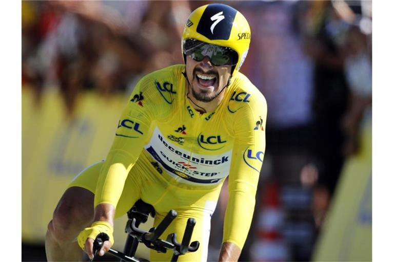 Gewann auch das Zeitfahren: Julian Alaphilippe. Foto: Christophe Ena/AP
