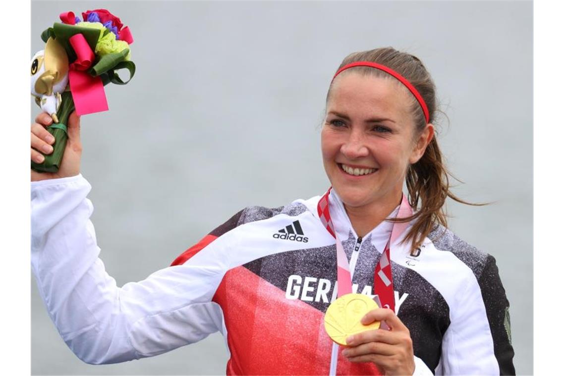 Gewann in Tokio Gold im Kanu-Sprint: Edina Müller. Foto: Karl-Josef Hildenbrand/dpa