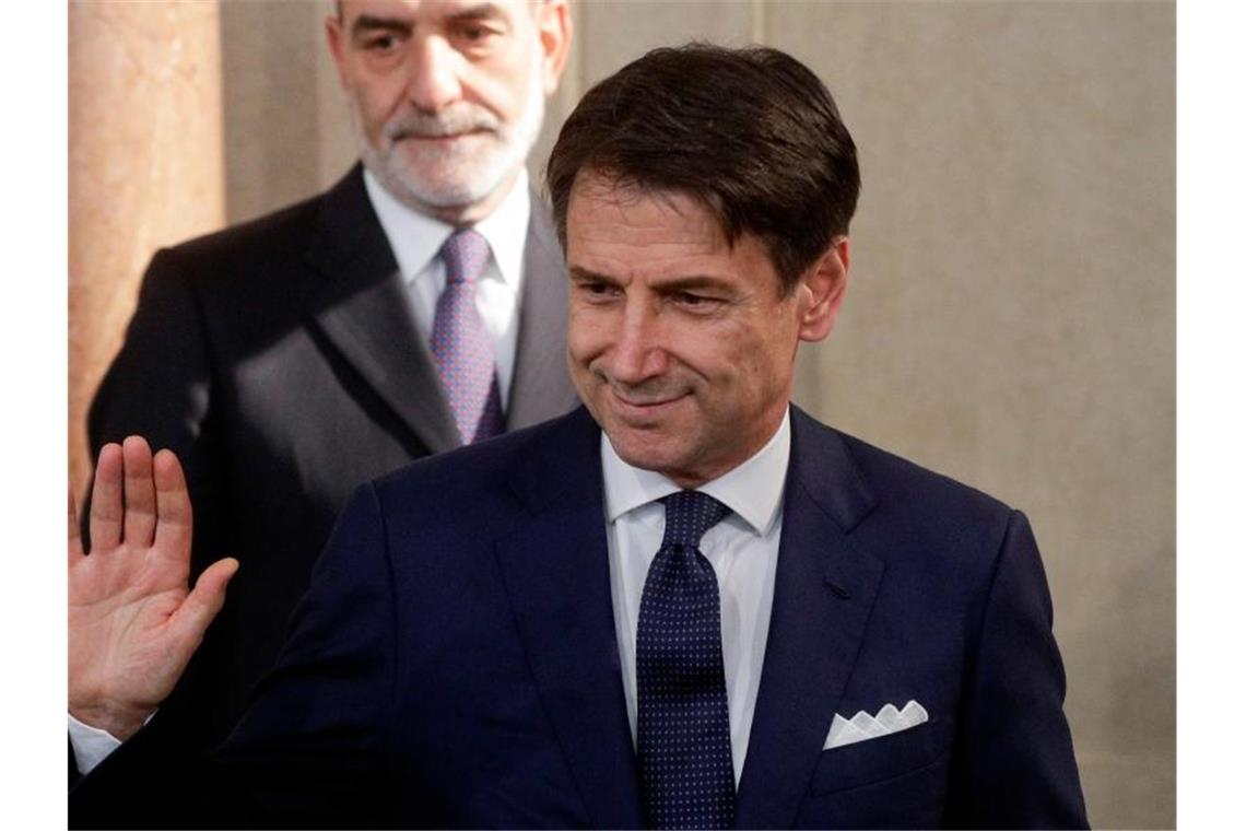 Giuseppe Conte am Mittwoch nach einem Treffen mit Staatspräsident Mattarella. Foto: Gregorio Borgia/AP