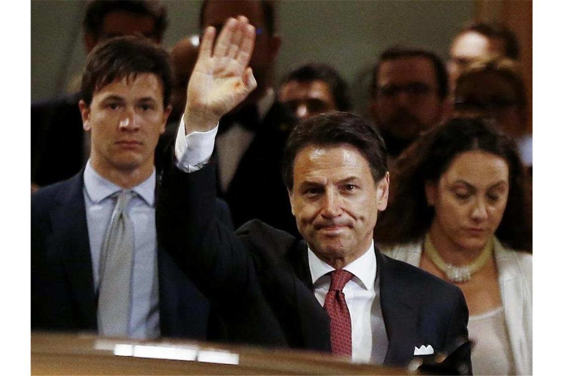 Giuseppe Conte nach der Ankündigung seines Rücktritts als Regierungschef. Foto: Cecilia Fabiano/LaPresse via ZUMA Press