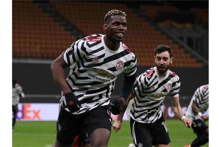 Glänzte als Torschütze für Manchester United: Paul Pogba (l). Foto: Jonathan Moscrop/CSM via ZUMA Wire/dpa