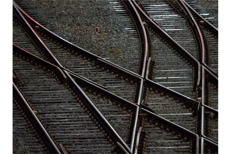 Gleise sind vor einem Hauptbahnhof zu sehen. Foto: Hendrik Schmidt/zb/dpa/Symbolbild