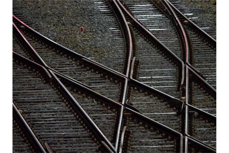 Gleise sind vor einem Hauptbahnhof zu sehen. Foto: Hendrik Schmidt/zb/dpa/Symbolbild