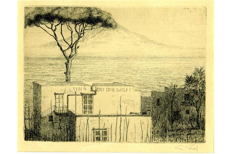 Gottfried Graf: „Osteria auf Capri“, Radierung von 1912. Repros: Peter Wolf