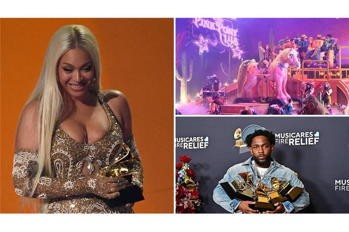 Das sind die Gewinner der Grammy-Nacht Grammy-Gewinner 2025: Beyoncé (links), Chappell Roan und Kendrick Lamar