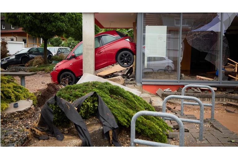 Große Schäden gab es bei einem Hochwasser Anfang Juni vergangenen Jahres, wie hier in Schorndorf-Miedelsbach im Rems-Murr-Kreis.