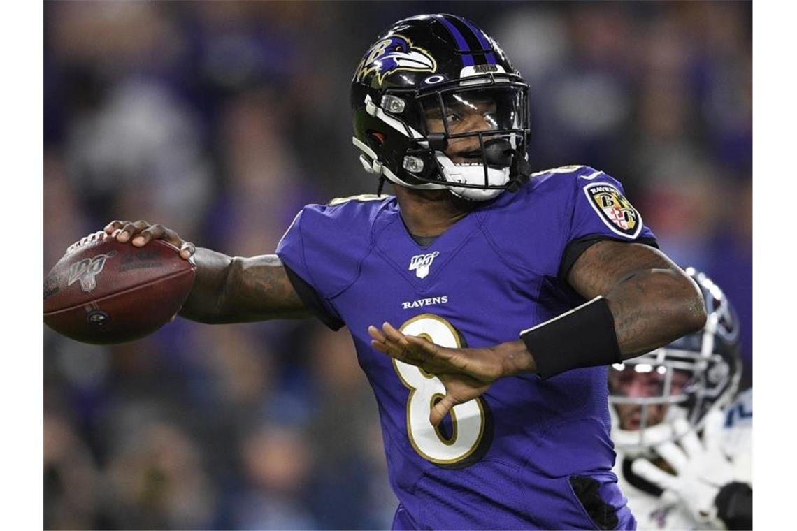 Großes Talent mit mangelnder Nervenstärke: Lamar Jackson von den Baltimore Ravens. Foto: Nick Wass/AP/dpa