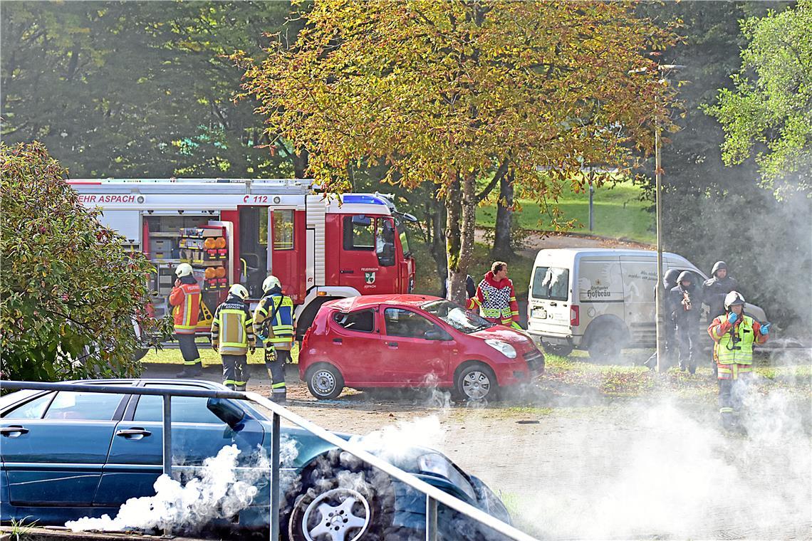 Großübung des Polizeipräsidiums Aalen in Zusammenarbeit mit den lokalen Blaulich...