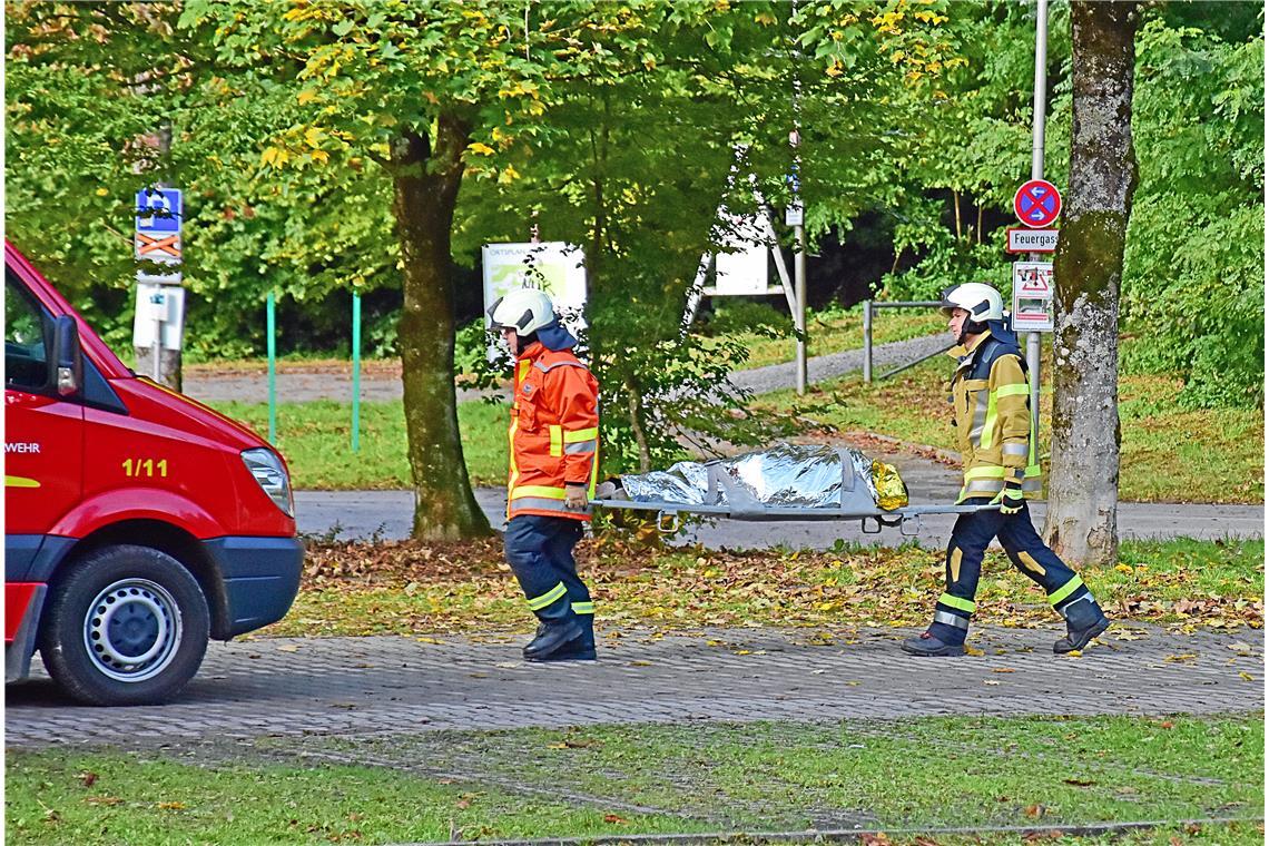 Großübung des Polizeipräsidiums Aalen in Zusammenarbeit mit den lokalen Blaulich...