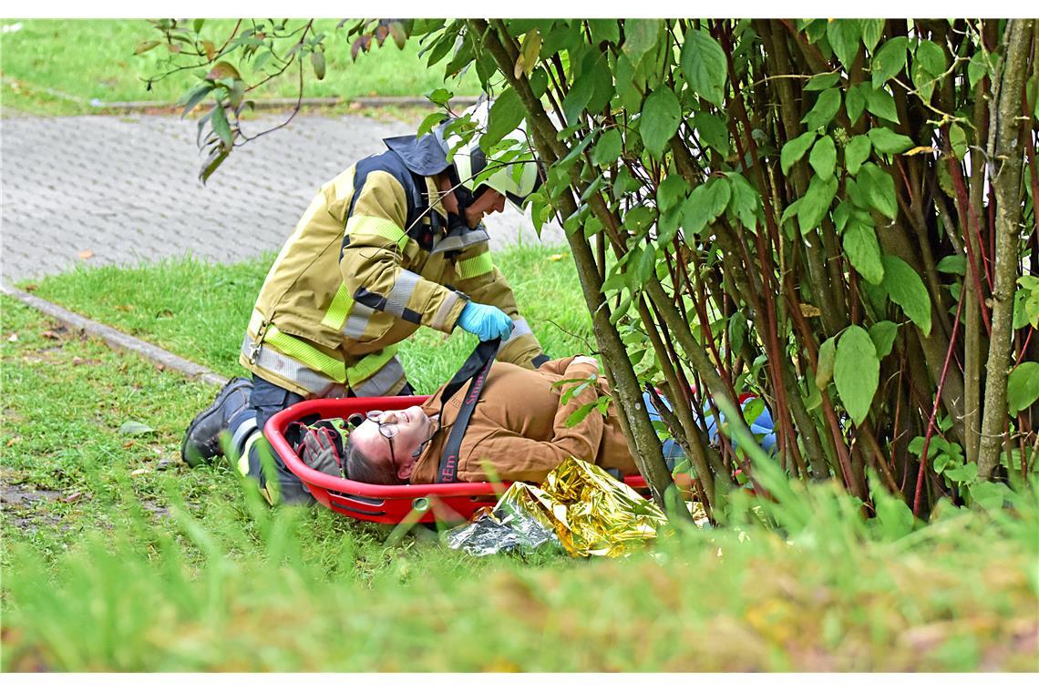 Großübung des Polizeipräsidiums Aalen in Zusammenarbeit mit den lokalen Blaulich...