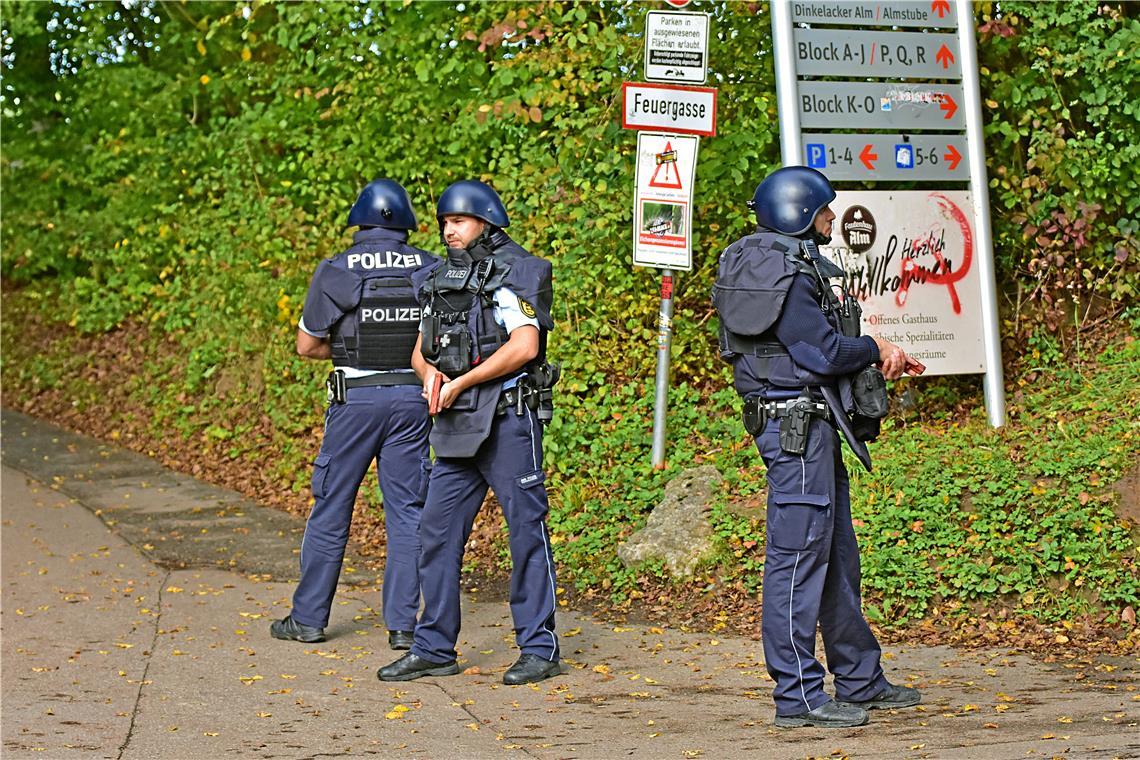 Großübung des Polizeipräsidiums Aalen in Zusammenarbeit mit den lokalen Blaulich...